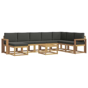 vidaXL Ensemble de canapés d'extérieur 9 Pièces Blanc et anthracite