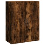 vidaXL Buffet haut Chêne fumé 69 5x34x180 cm Bois d'ingénierie