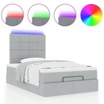 vidaXL Cadre de lit ottoman et matelas gris clair 120x200 cm tissu