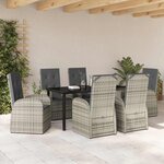vidaXL Ensemble de salle à manger pour jardin 7 Pièces Gris polyrotin