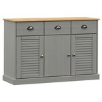 vidaXL Buffet avec tiroirs VIGO 113x40x75 cm gris bois massif de pin