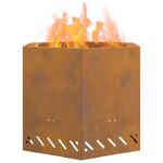 vidaXL Foyer sans fumée Marron 58 x 58 x 51 cm Acier Corten