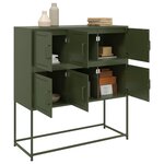 vidaXL Buffet vert olive 100 5x39x107 cm acier