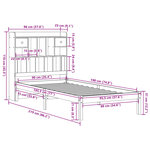 vidaXL Lit bibliothèque sans matelas blanc 90x190cm bois de pin massif