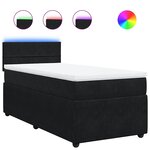 vidaXL Sommier à lattes de lit avec matelas Noir 90x190 cm Velours