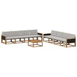 vidaXL Ensemble de canapés d'extérieur 9 Pièces Naturel et gris clair