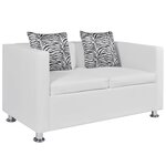 vidaXL Ensemble de canapés 2 places et 3 places Cuir synthétique Blanc