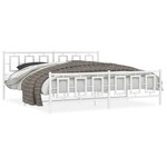 vidaXL Cadre de lit métal sans matelas et pied de lit blanc 200x200 cm