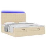 VidaXL Cadre de lit ottoman avec matelas crème 200x200cm tissu