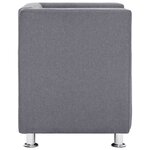 vidaXL Fauteuil cube Gris clair Tissu