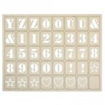 Lettres en bois pour Letterboard FSC100  nature  3x2 4cm  kit 120 pces