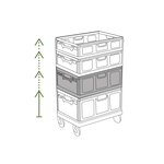 Pack and Move - Bac Rangement Pliable - Charge 20 kg - 40 x 60 x 22 cm - Stockage Outillage Bricolage - Rangement Facile - Robuste - 46L