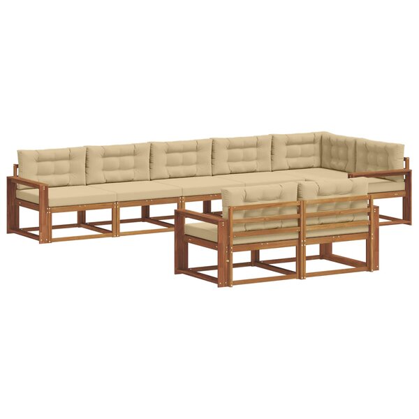 vidaXL Ensemble de canapés d'extérieur 8 pc Naturel et Beige