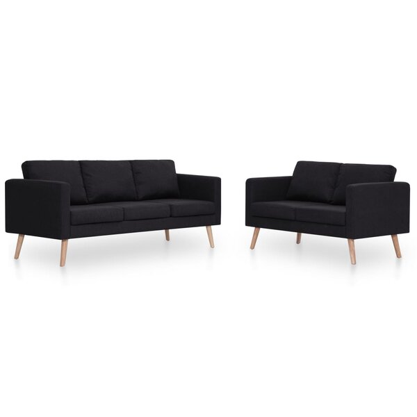vidaXL Ensemble de canapé 2 Pièces tissu noir
