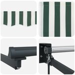 vidaXL Store Rétractable Manuel Vert et Blanc 350x250 cm