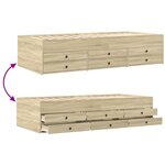 vidaXL Lit de jour avec tiroirs sans matelas chêne sonoma 90x200 cm