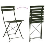 vidaXL Ensemble bistro pliant 3 Pièces Vert foncé Acier