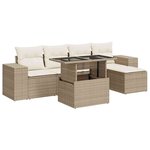 vidaXL Salon de jardin avec coussins 6 Pièces beige résine tressée