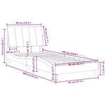 vidaXL Cadre de lit sans matelas Hanko gris foncé 90x190 cm velours
