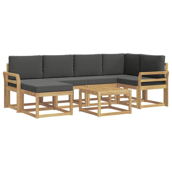 vidaXL Ensemble de canapés d'extérieur 7 pc Blanc et anthracite