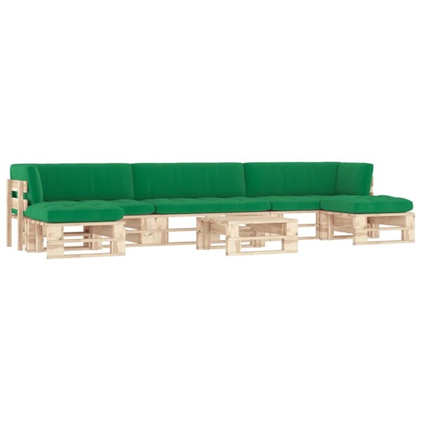 vidaXL Salon de jardin palette 6Pièces avec coussins Bois de pin imprégné