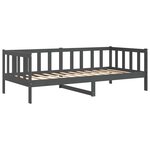 vidaXL Lit de jour sans matelas gris bois de pin massif 90x200 cm