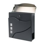Boite aux lettres design porte journal acier inoxydable anthracite