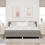 Lit avec sommier vidaXL avec matelas taupe 180x200 cm en tissu