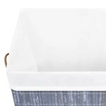 vidaXL Panier à linge avec une seule section bambou gris 83 L