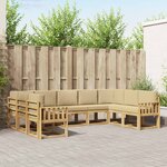 vidaXL Ensemble de canapés d'extérieur 9 Pièces Blanc et Beige