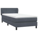 vidaXL Sommier à lattes de lit et matelas gris foncé 80x220 cm velours