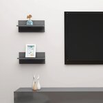 vidaXL Étagères murales 2 Pièces Gris brillant 40x11 5x18 cm