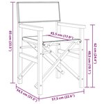 vidaXL Chaise de metteur en scène pliante crème bois teck massif
