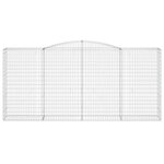vidaXL Paniers à gabions arqués 3 Pièces 400x50x180/200 cm Fer galvanisé