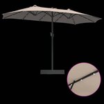 vidaXL Parasol de jardin Taupe 385 x 209 x 244 cm tissu