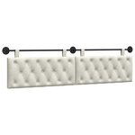vidaXL Tête de lit suspendue Crème Velours