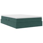 vidaXL Lit avec rangement et matelas Vert foncé 140 x 200 cm Velours