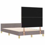 vidaXL Cadre de lit avec tête de lit Taupe 120 x 190 cm tissu