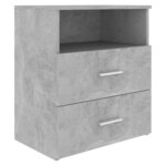 vidaXL Tables de chevet 2 Pièces Gris béton 50x32x60 cm