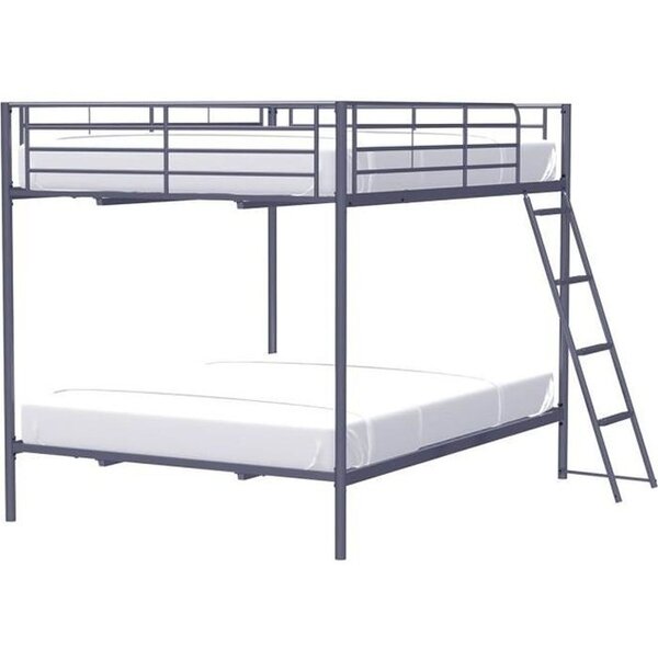 Lits superposés en métal dark grey ALICE avec sommiers inclus 2 x 140 x 190 cm