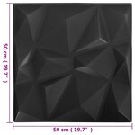 vidaXL Panneaux muraux 3D 24 Pièces 50x50 cm noir diamant 6 m²