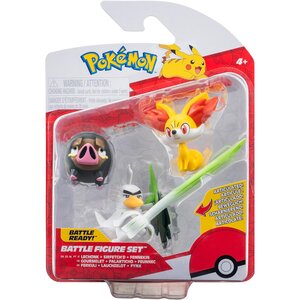 Jazwares PKW3602 - Figurines Pokémon de bataille Fennekin  Lechonk et Sirfetch'd