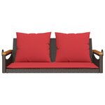 vidaXL Balancelle avec coussins marron 109x62x40 cm résine tressée