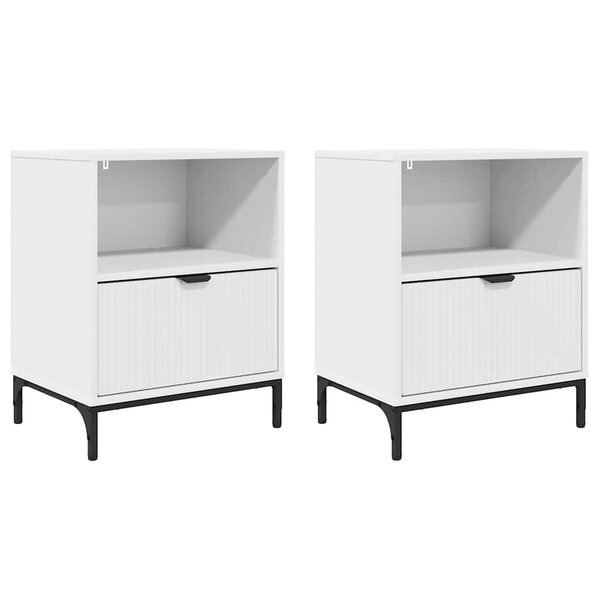 vidaXL Tables de chevet 2 Pièces Blanc 49 x 36 x 61 cm Bois d'ingénierie