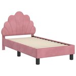 vidaXL Cadre de lit pour tout-petit avec tête de lit Rose 70 x 140 cm