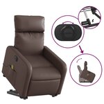 vidaXL Fauteuil inclinable de massage électrique marron similicuir