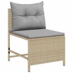vidaXL Ensemble de canapé de jardin 6 Pièces Beige  gris clair polyrotin