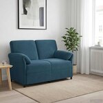 vidaXL Sofa 2 places Bleu 138 x 83 x 95 cm Velours