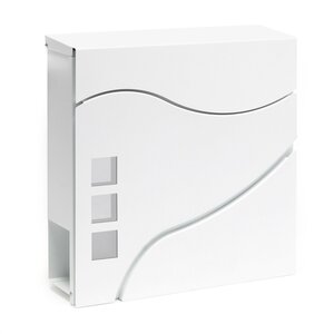 Boite aux lettres design porte journaux revêtement poudre fixation murale blanc
