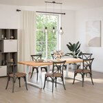 vidaXL Pieds de table à manger en forme de V  3 pièces  blanc  100 x (72-73 3) cm  acier